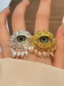 Classic Demon Eye Ring for Women, Unique Luxurious Vintage Design, Bold Fashion Statement, Perfect for Parties, Stylish Jewelry Accessory, Dark Aesthetic Rings