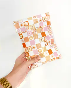 6x9" Retro Checkered Poly Mailers - Small Business Shipping Bags by Peached Mailers - Vibrant, Colorful, Cute, Floral, Smiley Face Poly Mailers