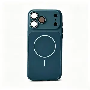2-in-1 Magnetic Solid Color Protective Phone Case with Camera Glass Lens Cover, Anti-Scratch & Shockproof Anti-Drop Design, Compatible with iPhone 13 14 15 16 17 Series, Samsung S23 S24 S25 S26, Supports Wireless Magnetic Charging