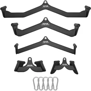 VEVOR LAT Pulldown Attachments, Cable Machine Rowing T-bar V-bar Tricep Pull Down Bar, Back Strength Training Rubber Coated Handle Grip, Bicep Curl Tricep LAT Pulldown Bar for Home Gym FitnessVEVOR Super Brand Day