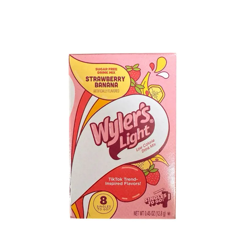 Wylers Light Sugar Free Drink Mix Strawberry Banana Flavor- 1 Box (8 Sticks)