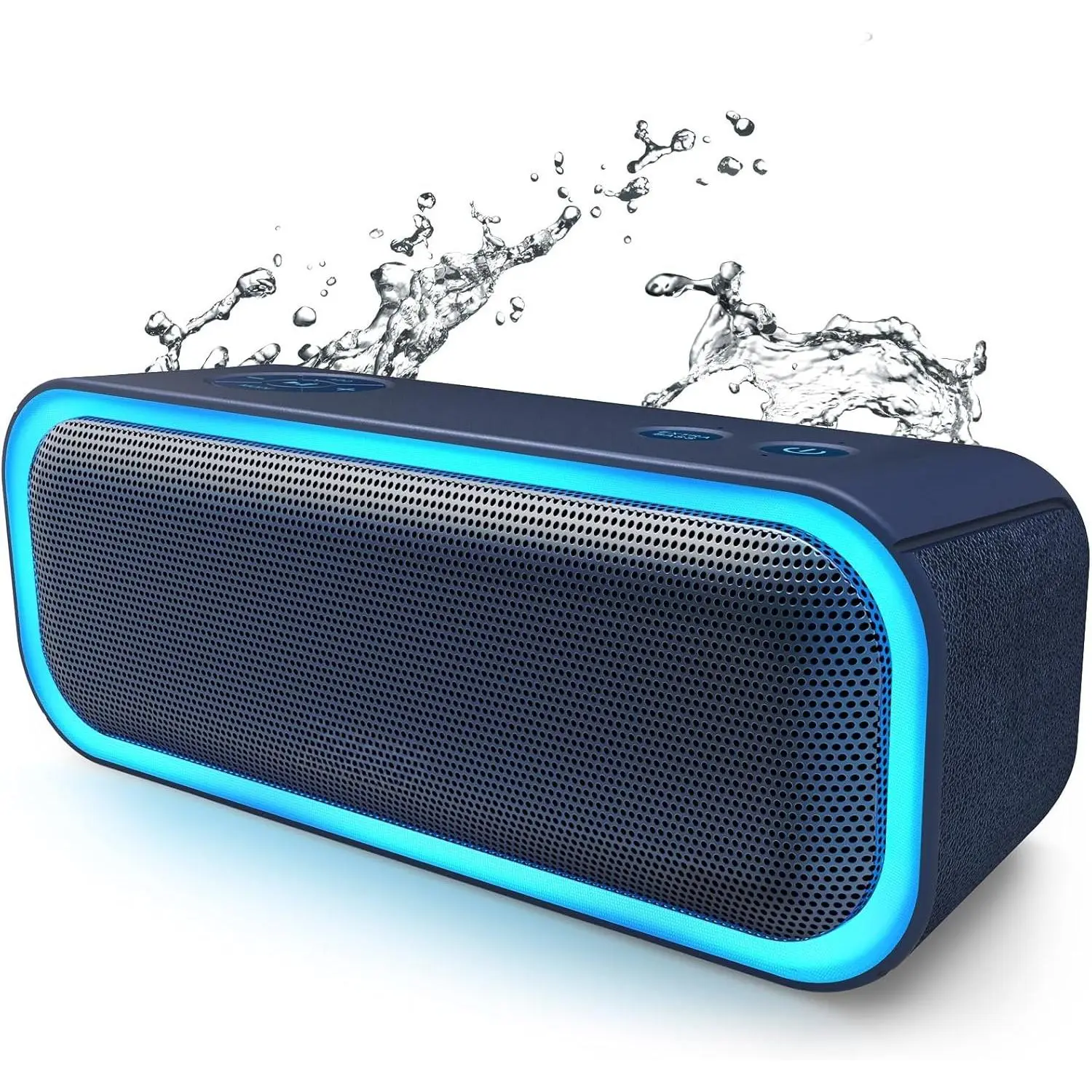 SoundBox Pro  Speaker, 20W Stereo Sound,  Extra Bass, 20H Playtime, Multi-Color Lights, IPX6 for , Outdoor, Party, Christmas and White Elephant  for Men, Women, Teen-Blue