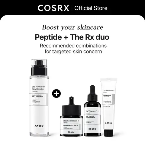 COSRX The 6 Peptide Skin Booster Serum, First Step Korean Beauty Treatment for Anti-Aging, Pores & Hyperpigmentation, For All Skin Types, 150ml, Anti Aging Kit, Face Care Kit, Brightening, Face Serum, Anti Aging Serum, Dark Spot Correction, Hyperpigmentat