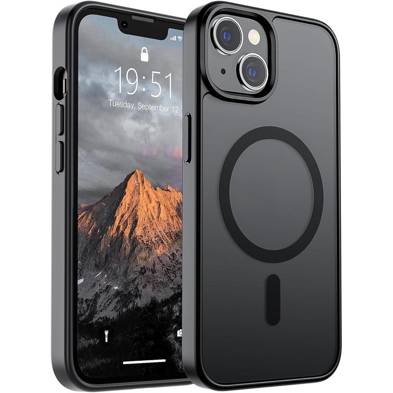Magnetic Phone case for iPhone 17/16/15/14 Plus/13/12 Pro Max Case Military Grade Drop Protective Phone Cases (Compatible with MagSafe)(10 FT Military Grade Drop Protection) Slim Translucent Matte Shockproof Phone Cover for iPhone Pro Max