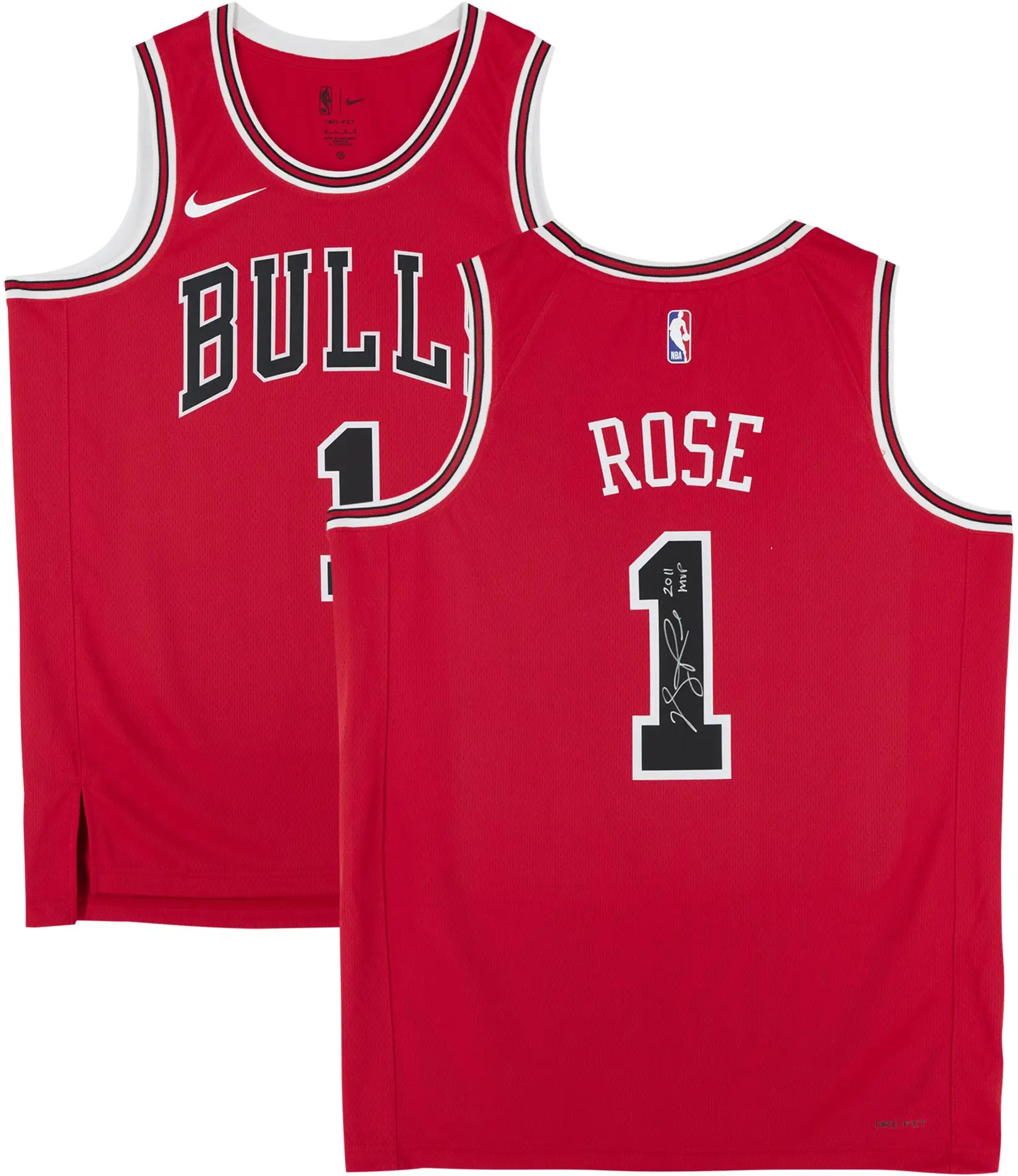 Derrick Rose Chicago Bulls Autographed Nike Red Icon Swingman Jersey with "2011 MVP" Inscription - Fanatics Authentic Certified