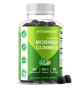 Moringa Gummies – Sugar-Free Botanical Extract – Green Superfood Supplement – Vegan, Pectin-Based, Non-GMO – Plant-Based Gummies – 60 Count