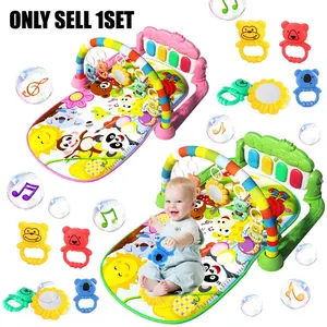 Baby Fitness Rack Toy, 1 Set Interactive Baby Play Mat with Music Pedal Piano, Fun & Educational Fitness Rack Toy for Infants, Sensory Board