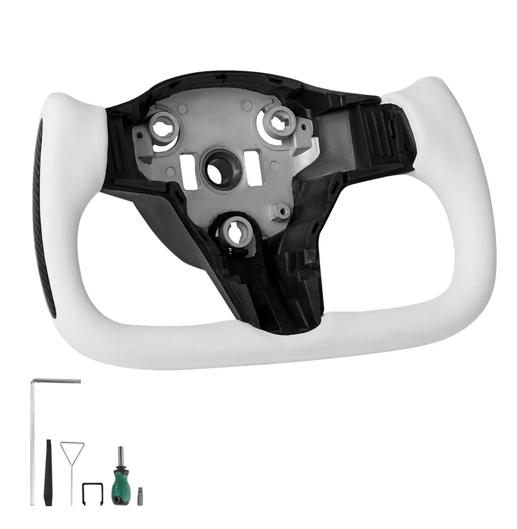 Tesla Model 3 Steering Wheel 2016-2023, Carbon Fiber D-Shaped Default