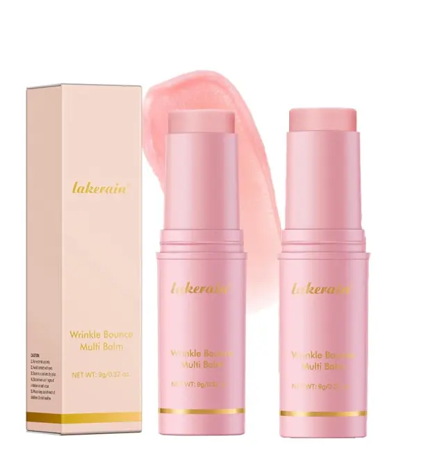Pink Collagen Volume Multi Balm Stick Cosmetic - Firming Anti-Wrinkle Solid Skin Care Balm with Volufiline & PDRN for Under Eyes & Smile Lines, Brightening, Ammonia-Free, Alcohol-Free, Daily Care for All Skin Types, Single Item