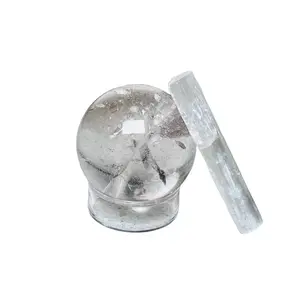 Clear Quartz Sphere with acrylic stand and Selenite for Energy Cleansing and Metaphysical Healing, Home Decor, Gift Set including informational cards