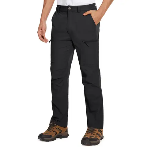 Men's Hiking Pants - Menswear, 6 Pockets, 90% Nylon 10% Spandex Light Fabric, Water-Resistant Ripstop, Quick-Dry, Cargo Pants Vibes, Gear Stays Close, Built for Hiking & Fishing