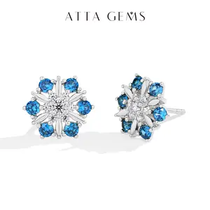 Classic D VVS1 Color Lab-Created Moissantie Earrings Jewelry for Women Daily Wear Party Anniversary Gift E047