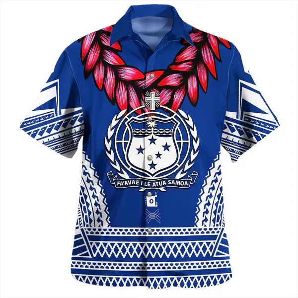 The Samoan Chief Hawaiian Shirt Blue