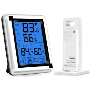 Swiilpo Hygrometers Humidity Gauge Meter - Wireless Indoor Outdoor Thermometer with 1 Remote Sensor - Room Thermometer for Home, Temperature and Humidity Monitor for Greenhouse Nursery Garden, 200ft/60m Range,By Traiisutor