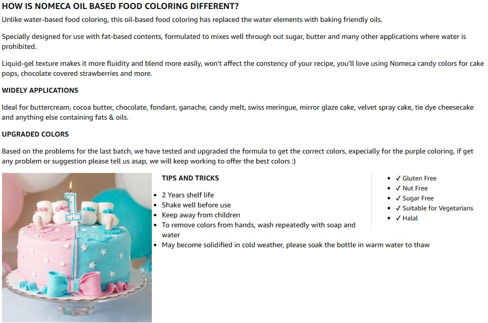 Ultra-Vibrant Edible Oil-based Food Coloring 10 Set, Edible Food Dye Butter Ideal for Chocolate, Candy Melts, Baking (Cakes, Cookies, Icing, Fondant, Meringues) 0.35 Fl. Oz Bottles Bake Nata Ultra-Vibrant Edible Oil-based Food Coloring 10 Set, Edible Food Dye Butter Ideal for Chocolate, Candy Melts, Baking (Cakes, Cookies, Icing, Fondant, Meringues) 0.35 Fl. Oz Bottles Bake Nata