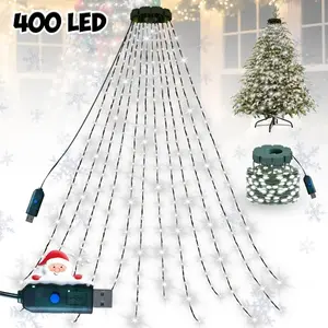 7-FT Smart Christmas Tree Lights, 400 LED DIY Animation Color-Changing Show, Ring and Top Star, APP and Remote Control, Music Sync, Timer