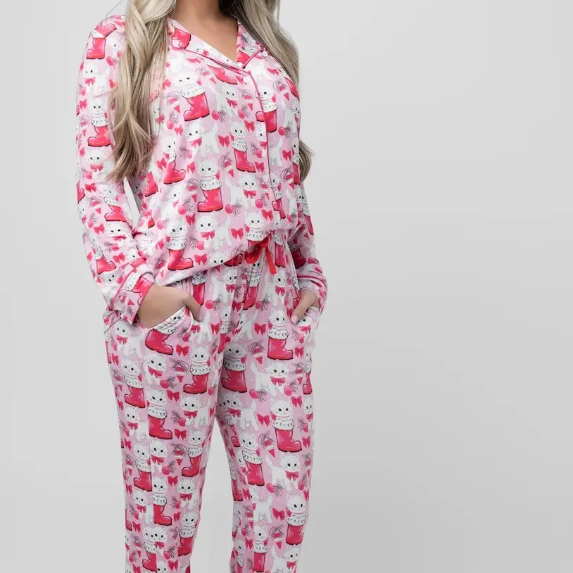 Women's Pajama Set Christmas Kitties -sweetHart Homewear