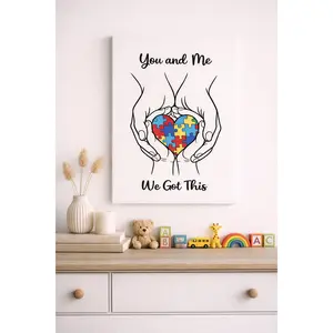 Autism Puzzle Heart Canvas | you and me we got this
