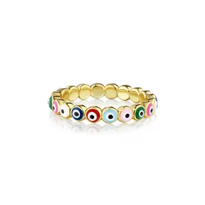 House of Frosted Evil Eye Enamel Ring