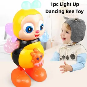 1pc Light Up Dancing Bee Toy🐝 Electric Walking Bee Toy with Music LED Lights, Musical Moving Dancing Play Toy for Toddlers Kids