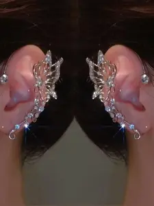 Butterfly Design Ear Hook, Cute Rhinestone Decor Earrings for Women & Girls, Fashion Jewelry for Party, Daily Clothing Decor, Trendy Exquisite Jewelry for Gift