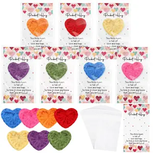 Pocket Hug Gifts 35/42/70 Sets Hand Crocheted Heart with Positive Cards Bulk Emotional Support Gift for Coworker Students Nursing Home Family lesbian for Employee Appreciation Week Easter Nurses Day Gay Pride Graduation Season Class Favor