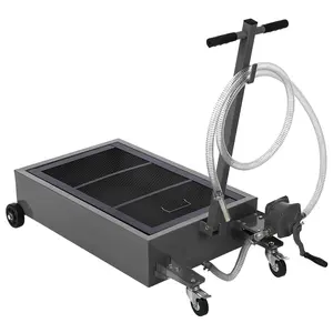 Garvee 20 Gal Oil Drain Pan and Tank with 76L Low Profile Design, Large Capacity, Manual Pump, Foldable Handle, Wheels, and 8 ft Hose for Car, SUV, and Truck Oil Changes