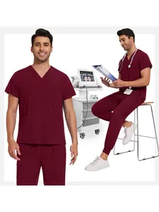 Lightweight Medical Nurse Scrub Set Anti-wrinkle Pet Grooming Uniform Women Men Soft Breathable Jogger Suits Clinic Nursing Workwear Veterinary Work Clothes