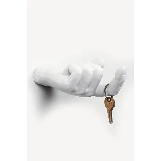 White “Come Here” Hand Wall Sculpture – 7.5" Long Modern Decor Accent