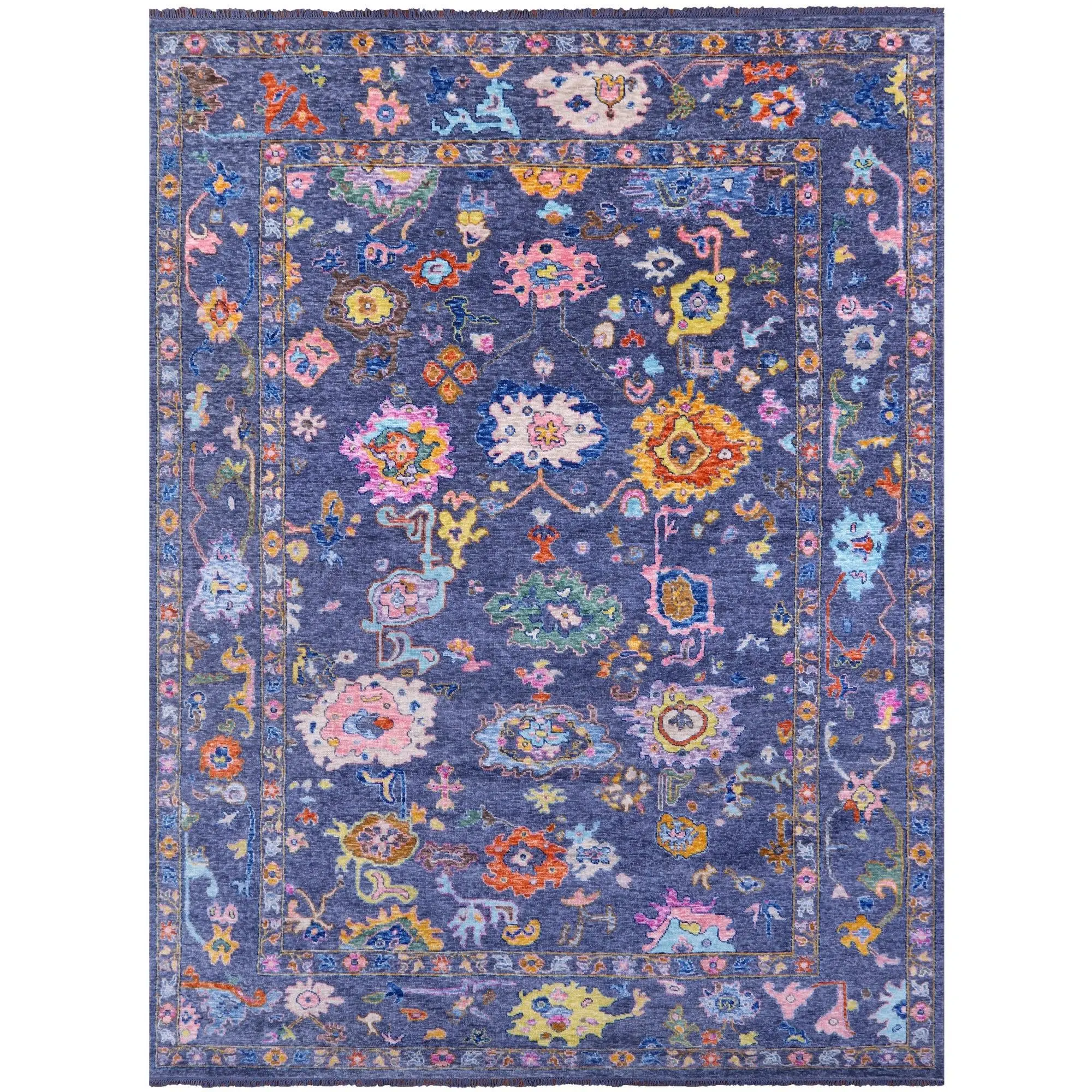 SUPER SALE Grey Turkish Oushak Hand Knotted Wool Rug - 10' 3" X 13' 11"