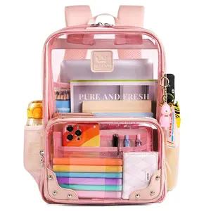 Clear Backpack for Women Men Stadium Events TPU Transparent Travel Backpacks Large Laptop College Bookbags Kids Elementary School Bag for Girls Boys Teens Student Causal Daypack-White Fashion