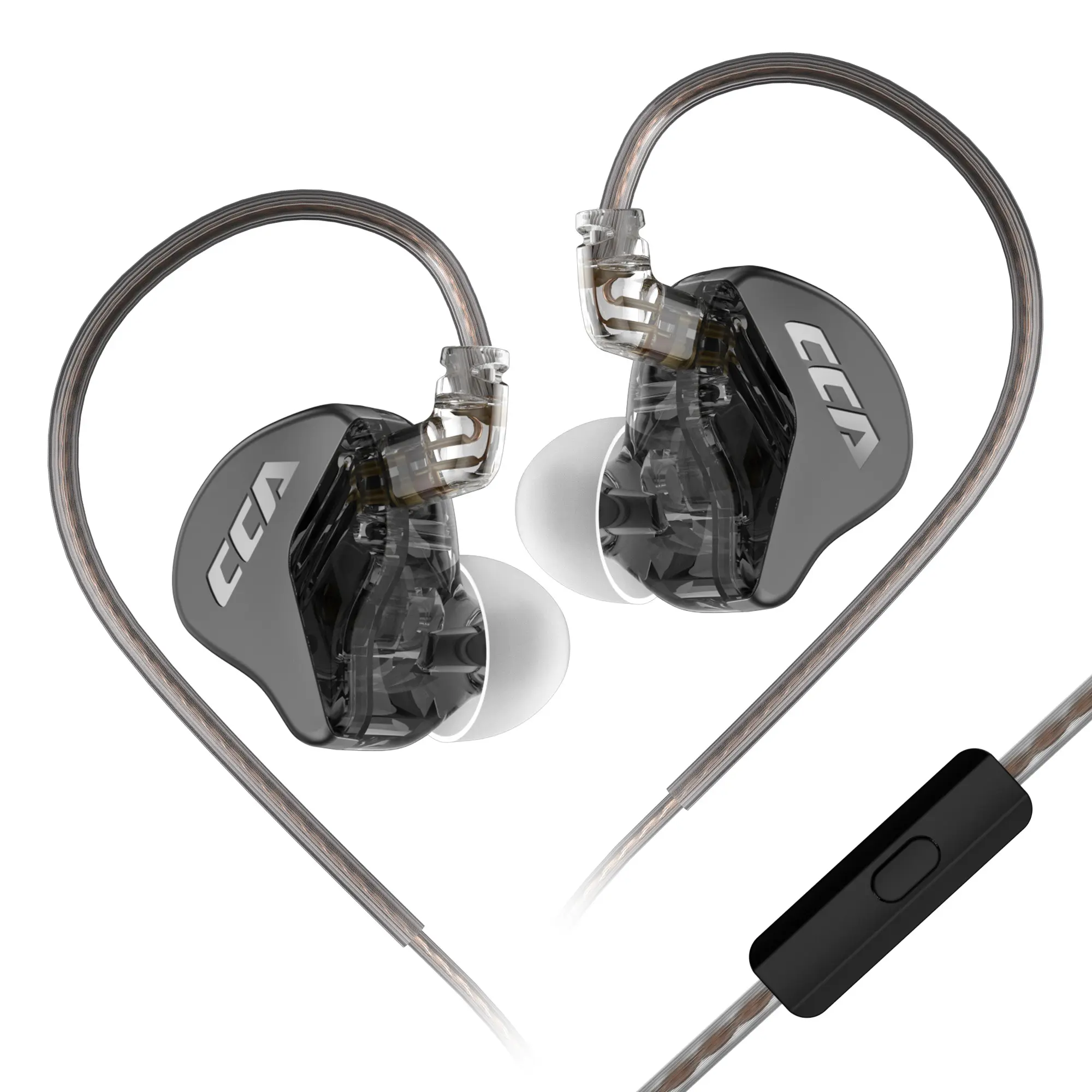 Keephifi CCA Wired Gaming Earbuds, HiFi In-Ear Monitors with Dual Magnetic Drivers, 1.2m Tangle-Free Detachable Cable, 3.5 mm Jack Plug, Isolated Sound for Audiophiles, Multi-Device & Tablet Compatible Metal Headphones, Black No Mic, Noise Isolating