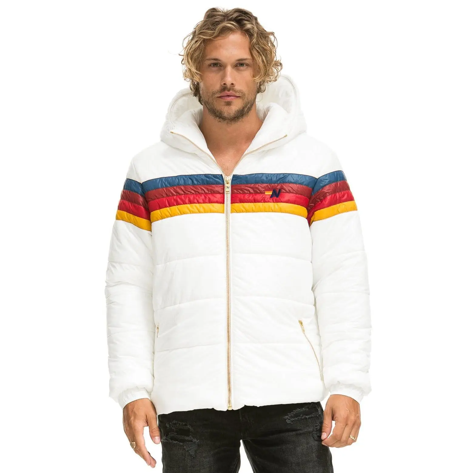 4 STRIPE LUXE TREKKER JACKET - GLOSSY WHITE