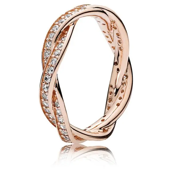 Pandora Rose Ring Twist Of Fate With Clear Cubic Zirconia 180892CZ-48