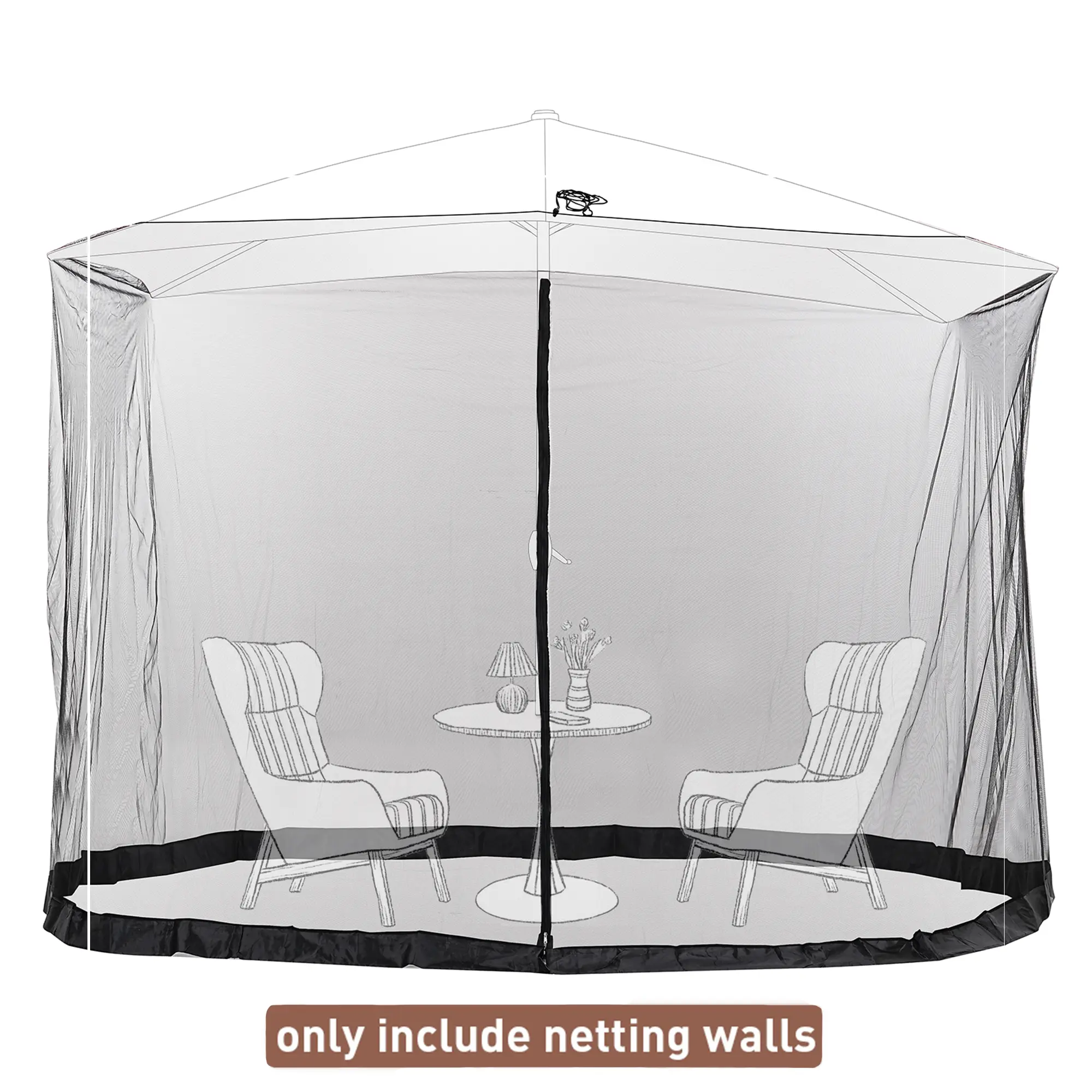 GDY Patio Umbrella Netting Mosquito Net Only Patio Curtain, With Double Zipper Door GDY Patio Umbrella Netting Mosquito Net Only Patio Curtain, With Double Zipper Door