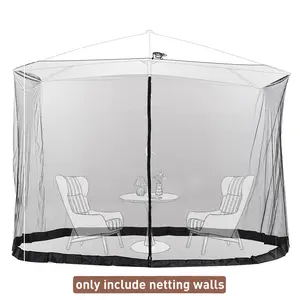 GDY Patio Umbrella Netting Mosquito Net Only Patio Curtain, With Double Zipper Door