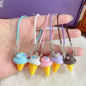 Dollhouse Mini Pendant Model Cartoon Cute Little Ice Cream Pig Piggy Ornament for 15-17cm labubu Pendant Sweet Couple Gift