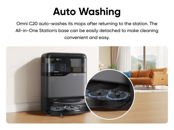 eufy C20 Omni Robot Vacuum, Robot Vacuum and Mop Combo, Self Emptying, Auto Mop Washing and Auto Drying for hands-free cleaning, 3.35-Inch Ultra-Slim Body, 7000 Pa Powerful Suction, All-in-One Station, Cleaner Machine Cleaner Cordless eufy C20 Omni Robot Vacuum, Robot Vacuum and Mop Combo, Self Emptying, Auto Mop Washing and Auto Drying for hands-free cleaning, 3.35-Inch Ultra-Slim Body, 7000 Pa Powerful Suction, All-in-One Station, Cleaner Machine Cleaner Cordless