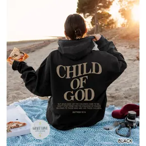 Easter Idea Women's Christian Bible Verse Hoodie Graphic Hoodie - Black Long Sleeve Pullover Regular Fit |   Soft & Breathable Fabric, Durable Print, Everyday Comfort, Machine Washable, casual beach picnic beach sunset picnic