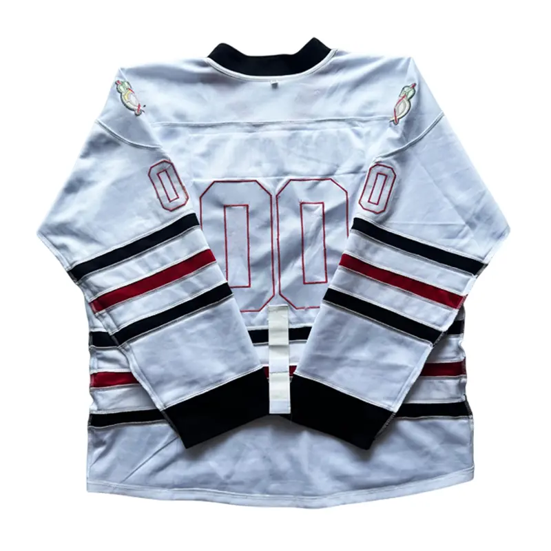 Men's Plus Size Ice Hockey Jersey Shirt - 00# Sewing Embroidery Details, High-Quality Sporty Sports Outerwear, White Movie-Inspired Style, 2025 Christmas Gift