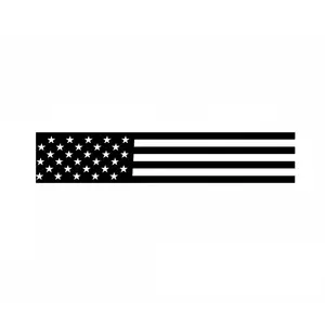 Matte Black Die-Cut Vinyl American Flag Banner Visor 12"x64" Car Sticker