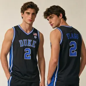 Men's #2 Flagg Basketball Jerseys Dukeuniversity V-neck Sewing embroidery large size Outdoor sportswear mesh ventilation sports top daily training suit match day Fan clothing S-XXL high quality Basketball shirt Trendy sports style festival gift