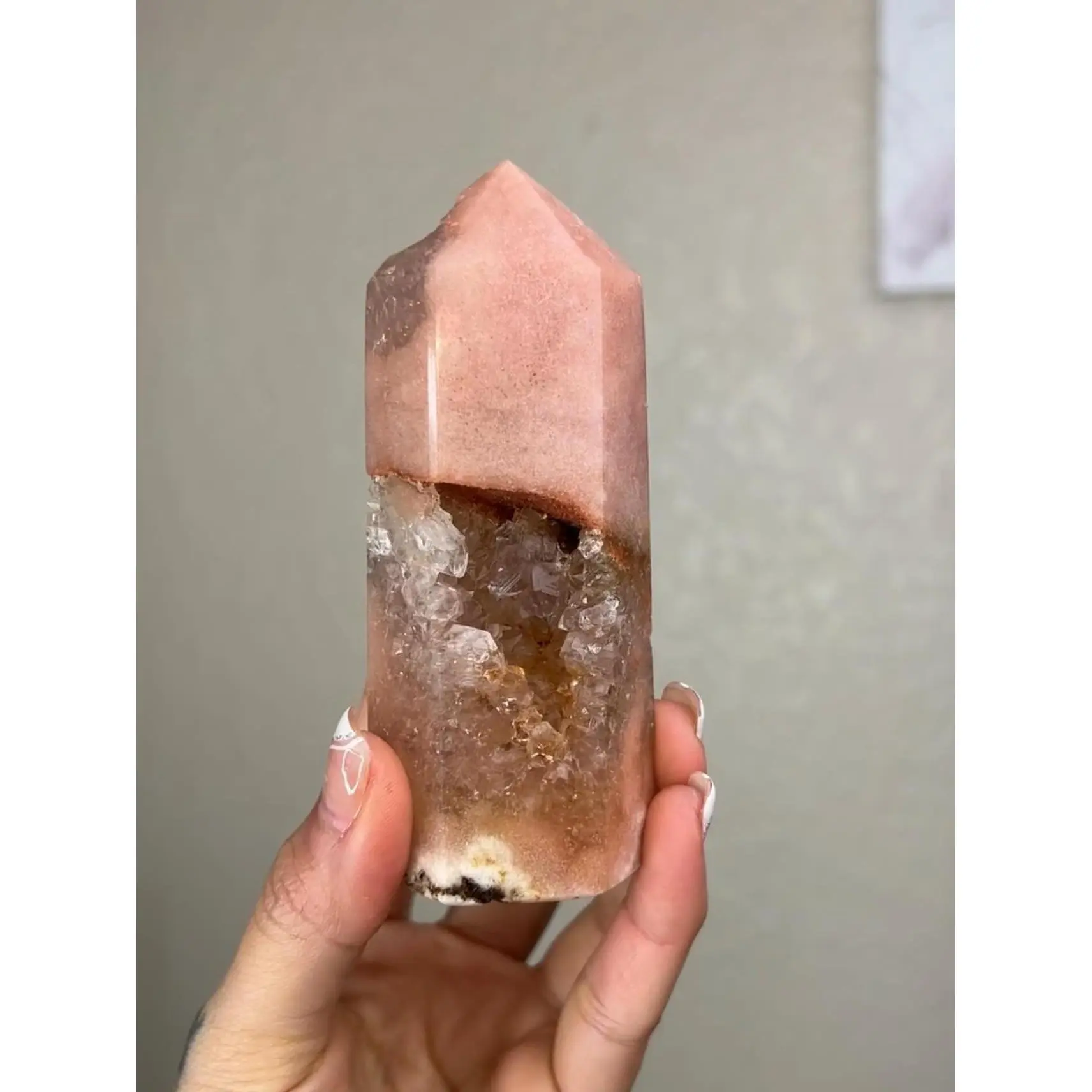 Pink Amethyst Tower with Crystal Druzy #2B - Extra Grade, Polished Amethyst