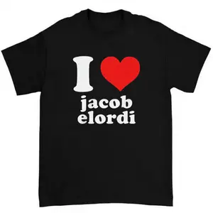 I Love Jacob Elordi Graphic Tee Heart Celebrity Fan Shirt