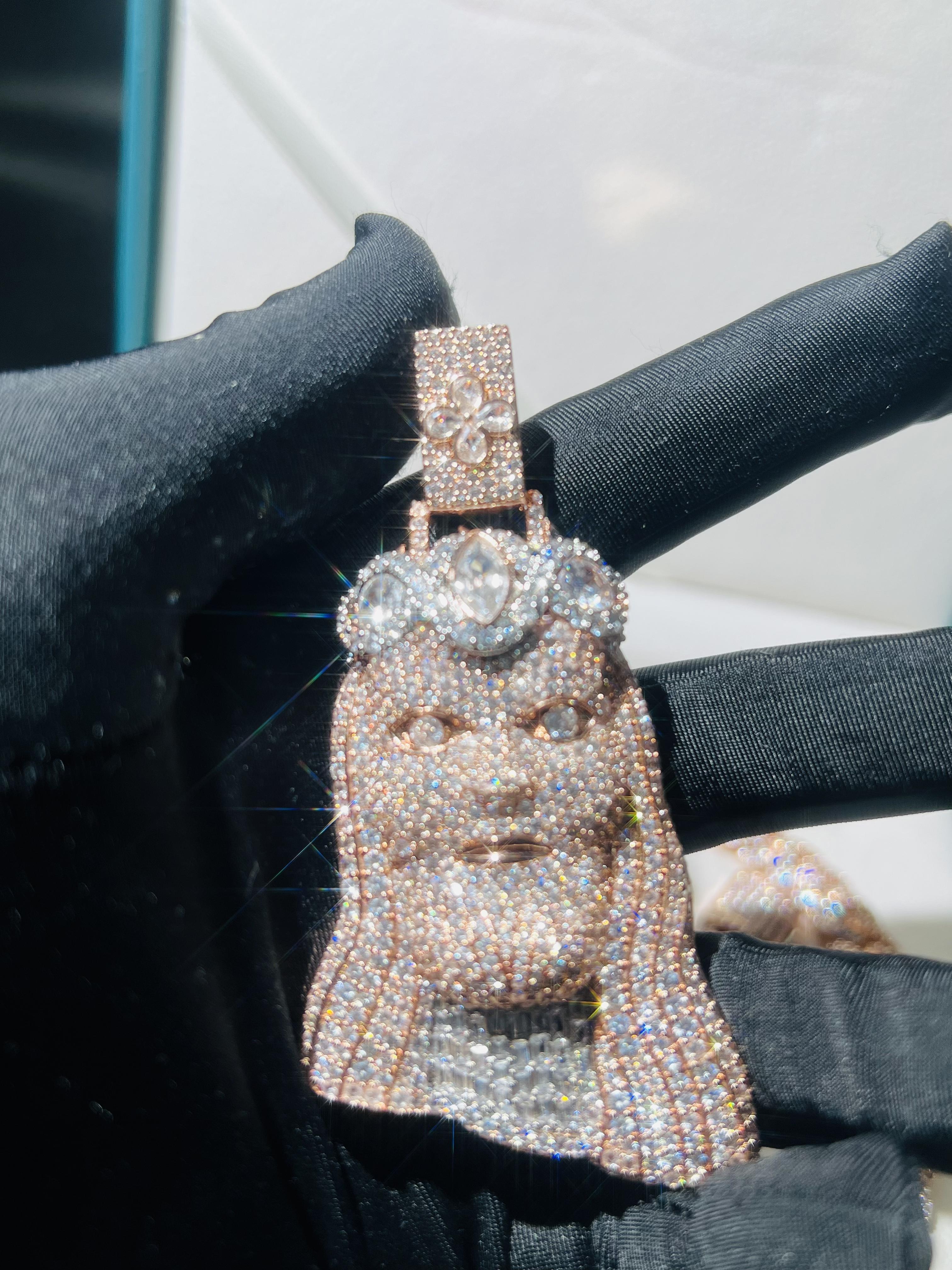 Ice Diamond Jesus Customized Luxury Hip Hop Men's Jesus Pendant High Quality Fashion Trend Charm Jesus Pendant Jewelry Easter Valentine's Day Thanksgiving Father's Day Gift