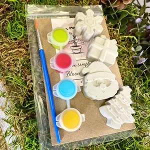 DIY Cement Santa, Tree, Snowflake and Present Painting Kit: Handmade Christmas Craft Gift