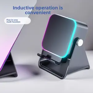 Portable Bluetooth Speaker, Wireless Inductive HiFi Stereo Speaker with Sensitive Motion Sensor LED Light for Bedroom Gaming, Home Entertainment