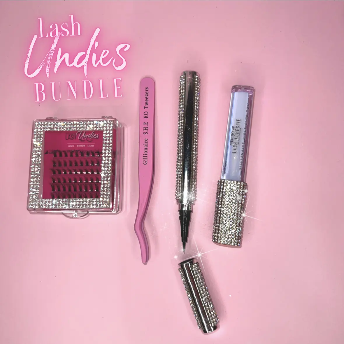 Rich Bottom Lash Bundle -is bundle includes essential items for applying bottom lashes. Perfectly paired with clear glue to stay invisible under the eye, round-tip tweezers for safety, and eyeliner to complete your look