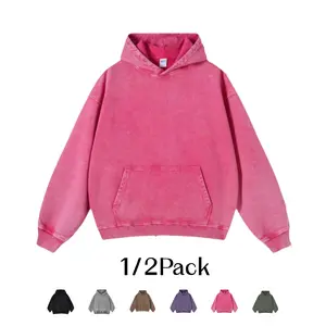 Acid Wash Hoodie Oversized Vintage Hoodie Unisex Heavy Weight Hoodie Distress Hoodies for Men Women Couples with Pockets