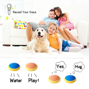 2-Pack Dog & Cat “Talking” Buttons, Voice-Recordable Training Buttons for Pet Communication, Fun Classroom & Beginner Training Set